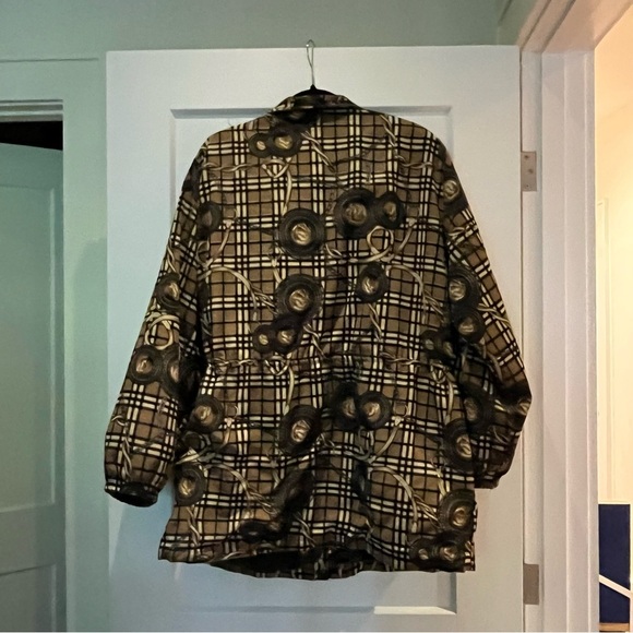 Vintage '90s Y2K Plaid Chain Print Relaxed Fit Equestrian Jacket - Picture 10 of 11